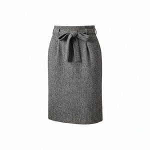 Anthropologie Current Air Tweed Midi Pencil Skirt Black White Large NEW